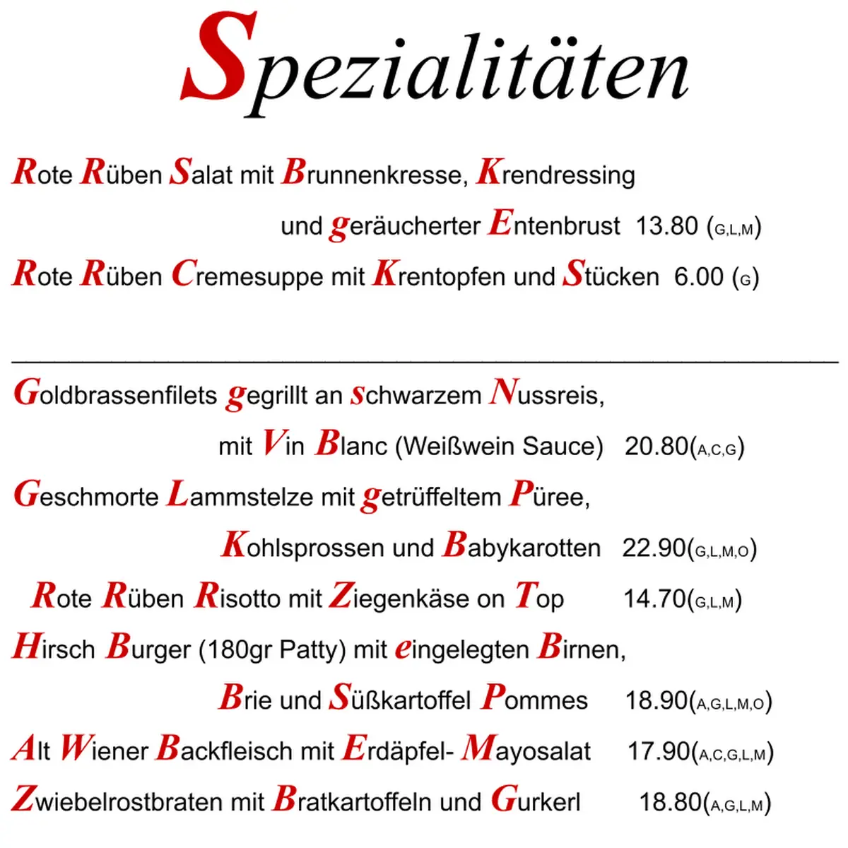 Speisekarte photo 2