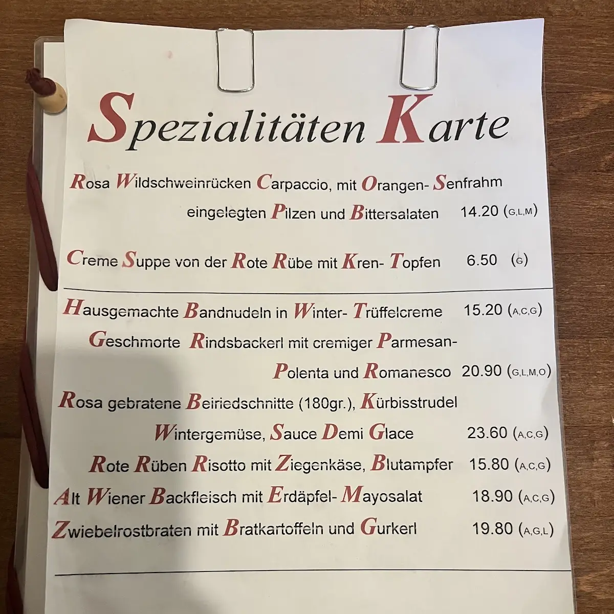 Speisekarte photo 3