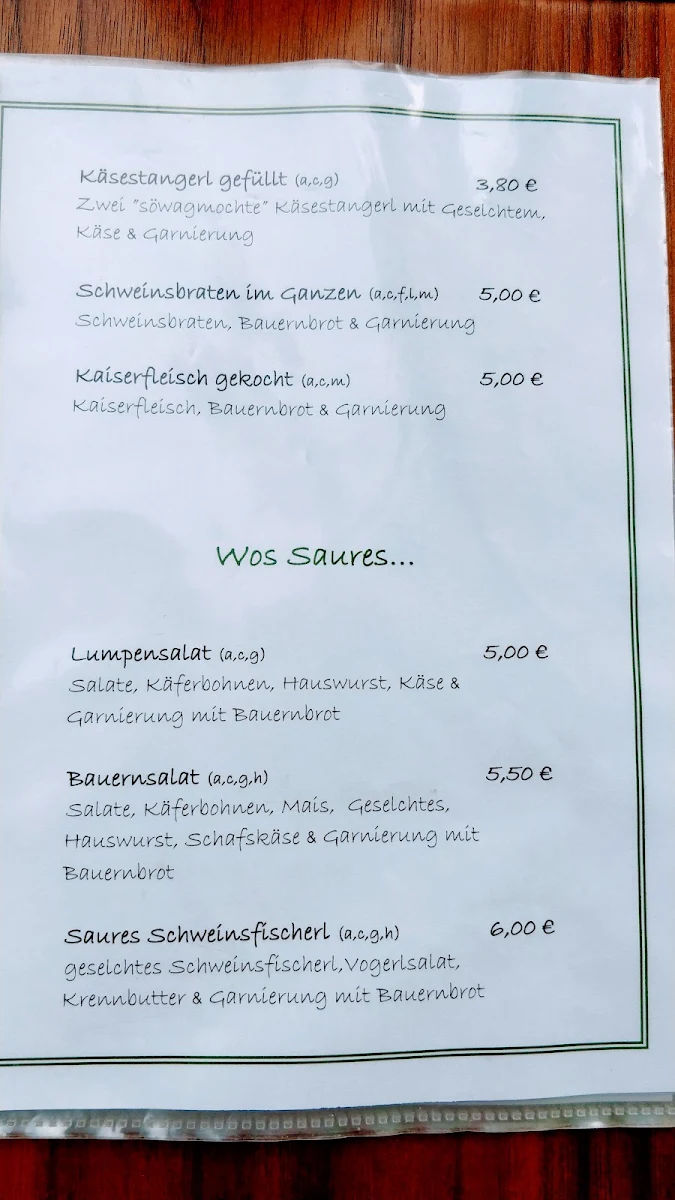 Speisekarte photo 1