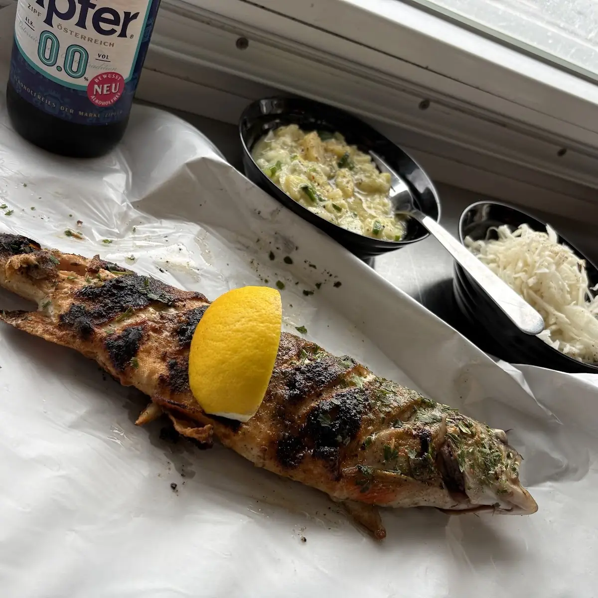 Essen und Trinken, Steckerlfisch in Abersee
