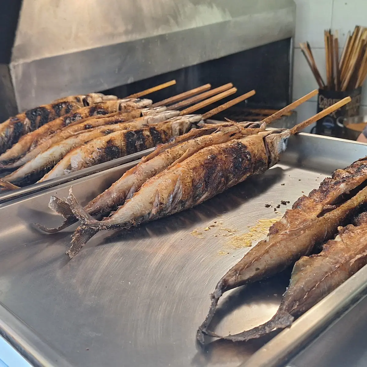 Essen und Trinken, Steckerlfisch in Abersee