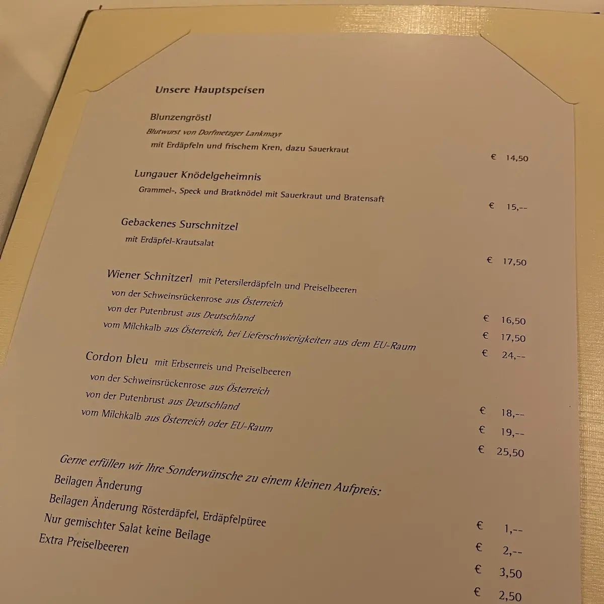 Speisekarte photo 3