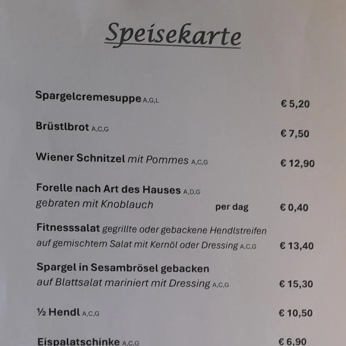 Speisekarte photo 5