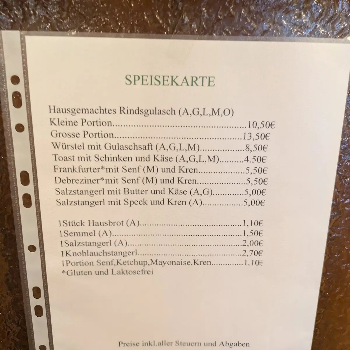 Speisekarte photo 2