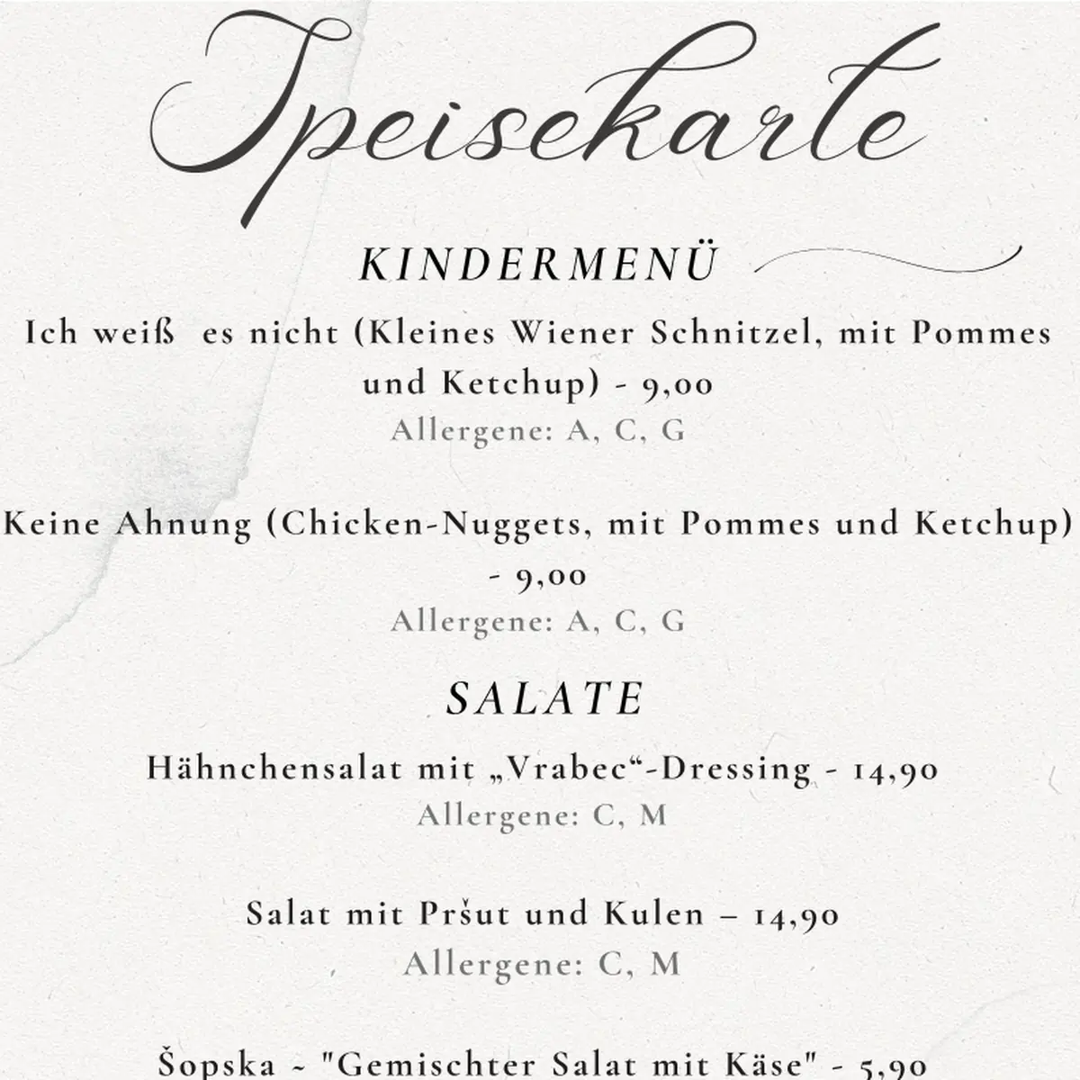 Speisekarte photo 3