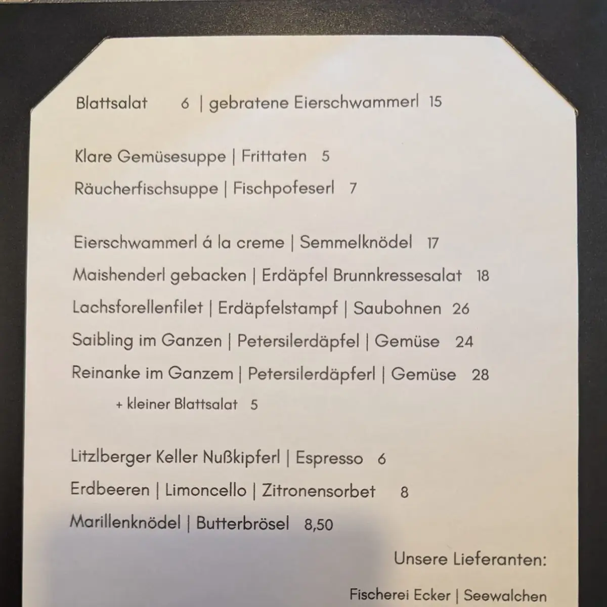 Speisekarte photo 1