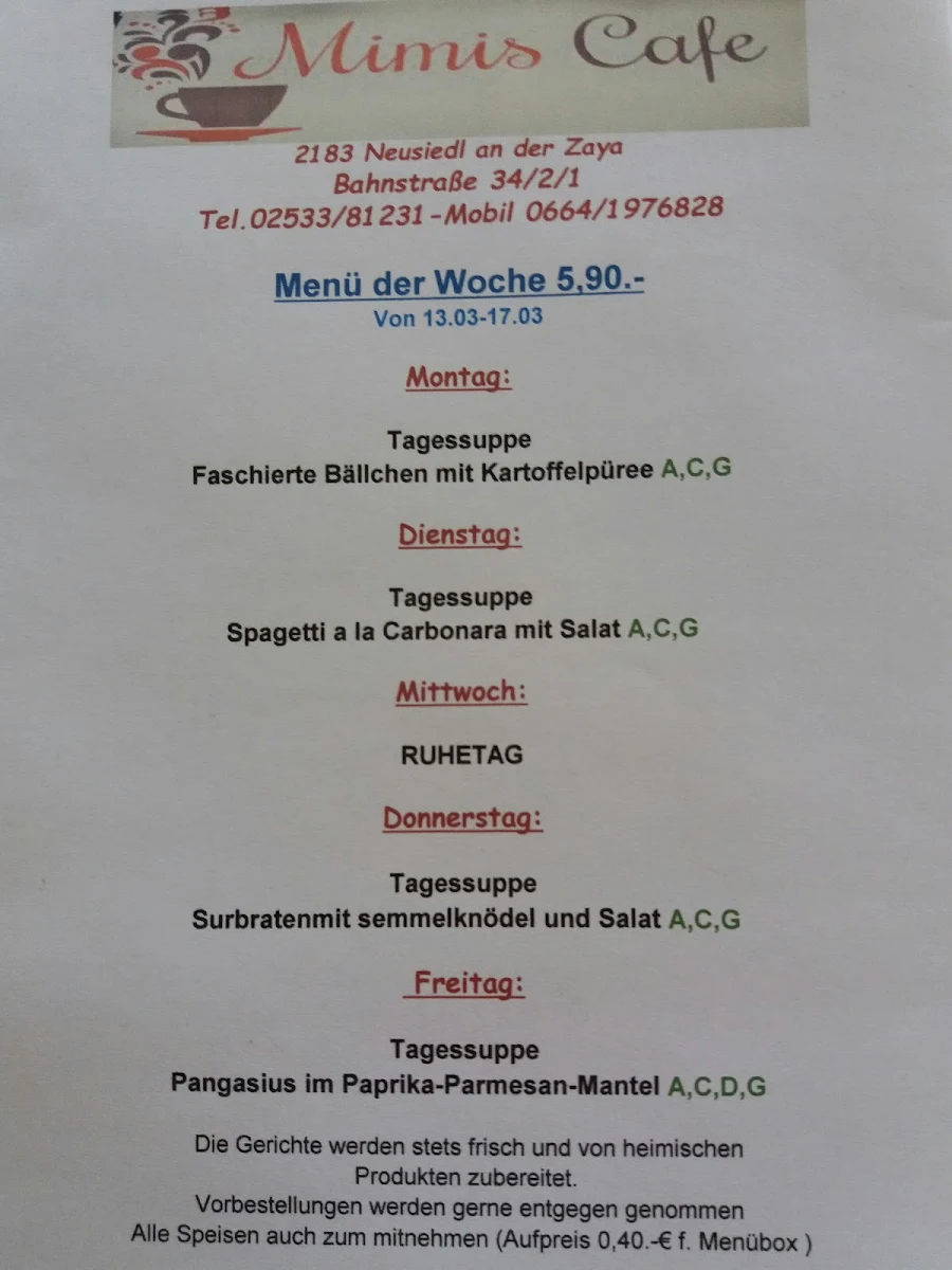Speisekarte photo 1