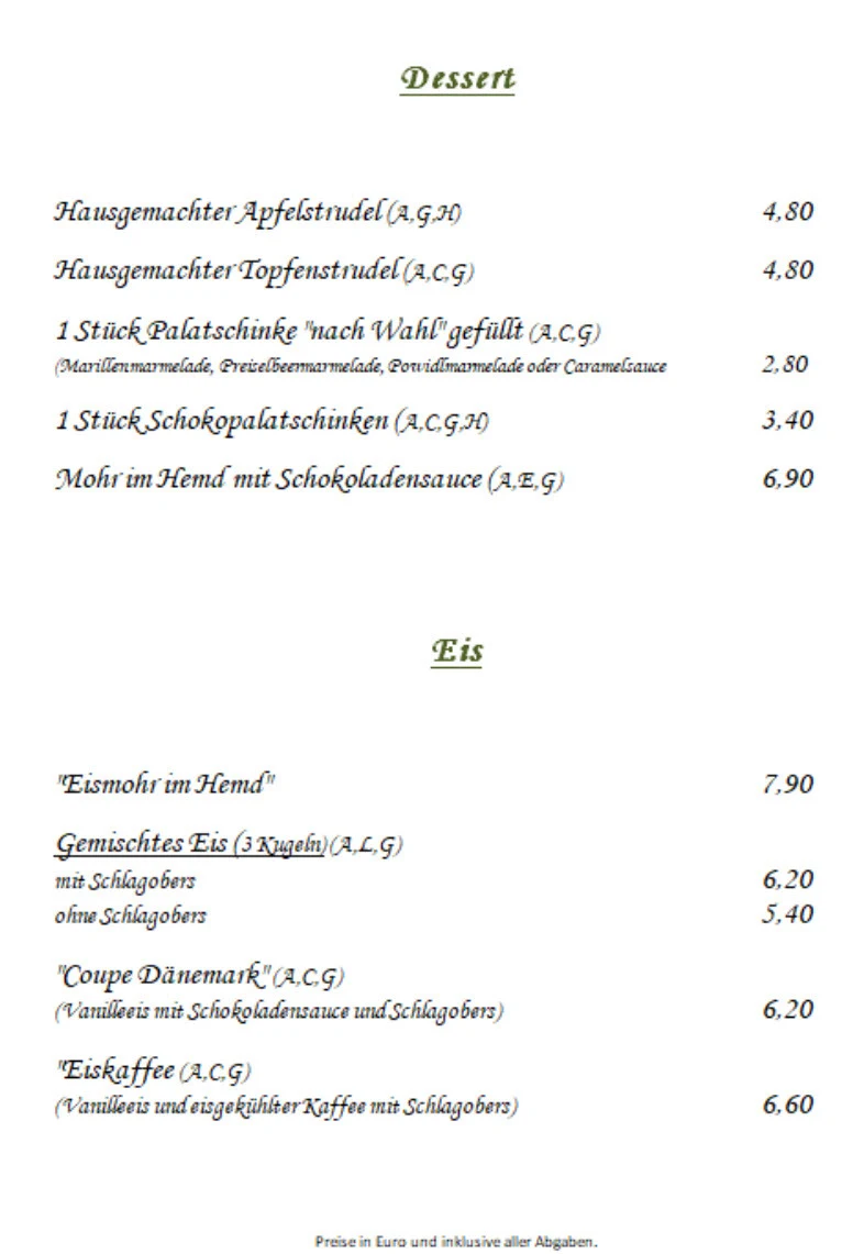 Speisekarte photo 2