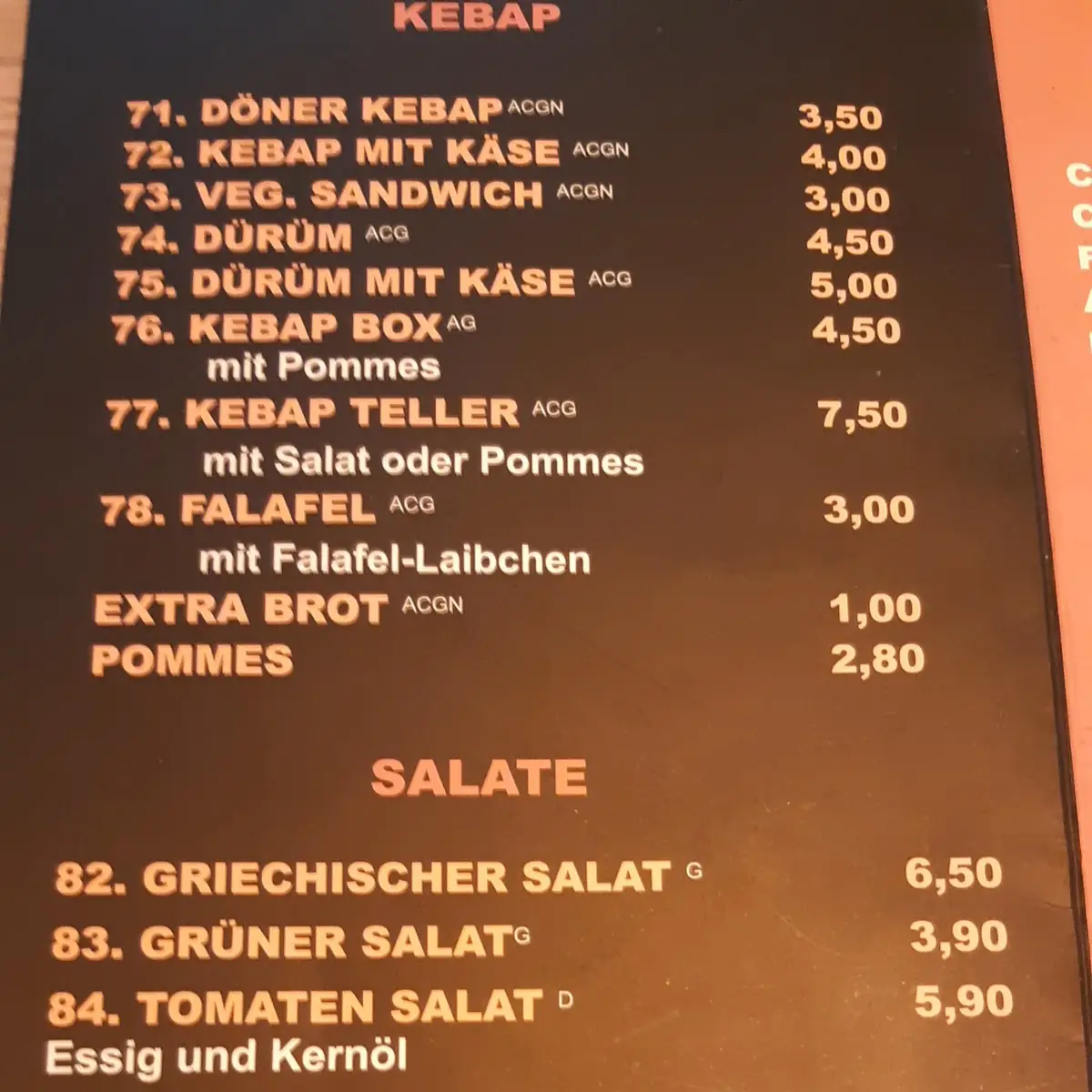 Speisekarte photo 5