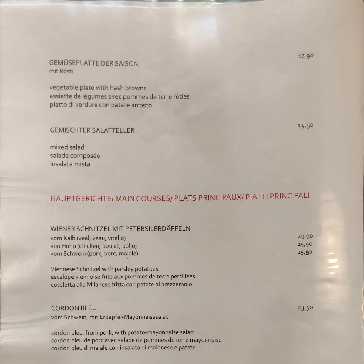 Speisekarte photo 2