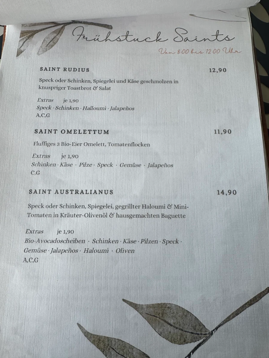 Speisekarte, Saint Gourmand GmbH