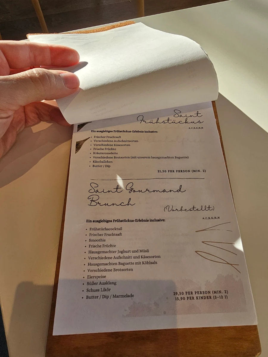 Speisekarte, Saint Gourmand GmbH