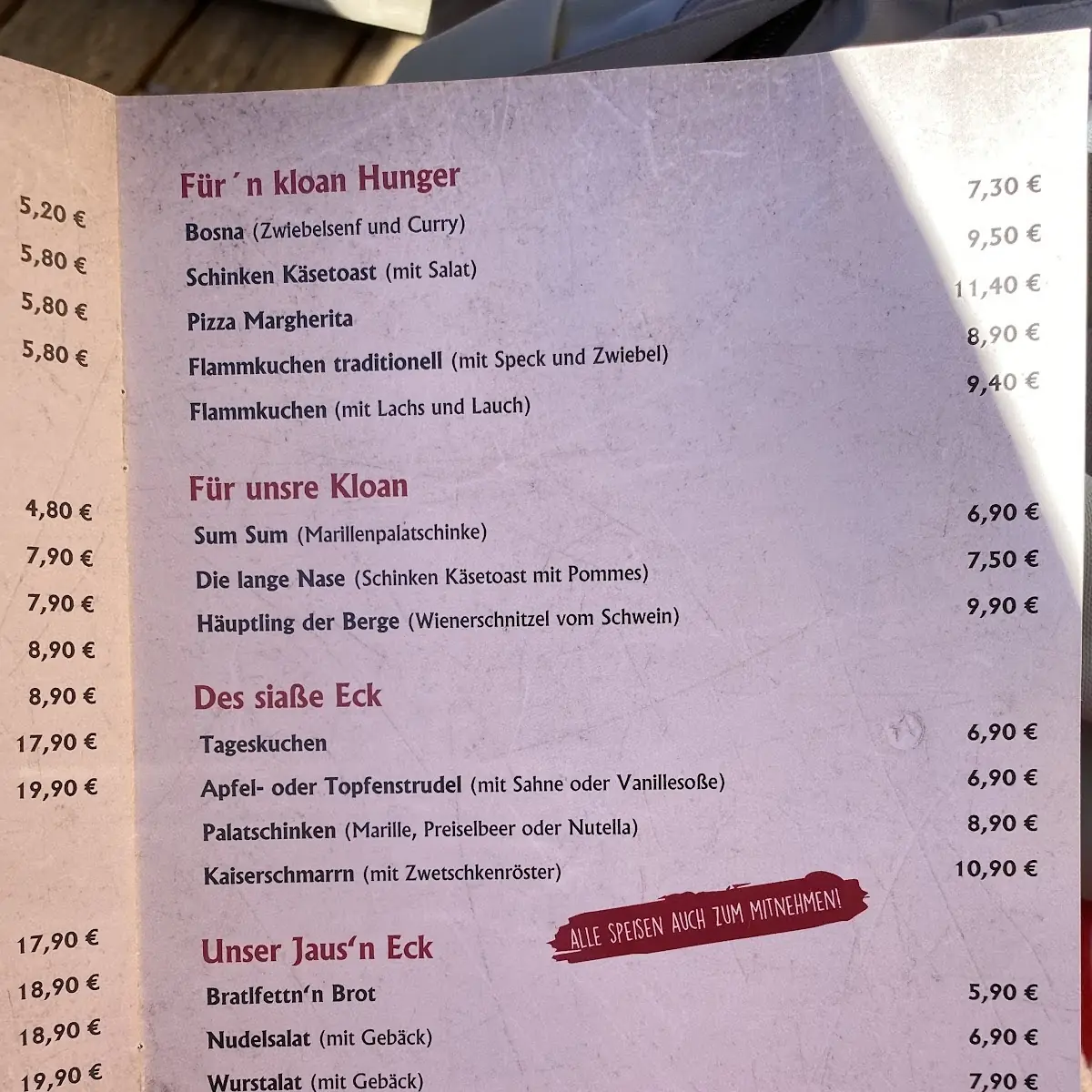 Speisekarte photo 1