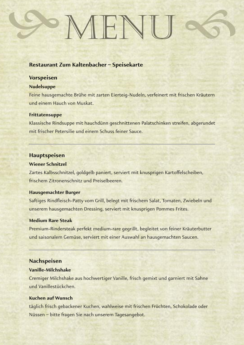 Speisekarte photo 1