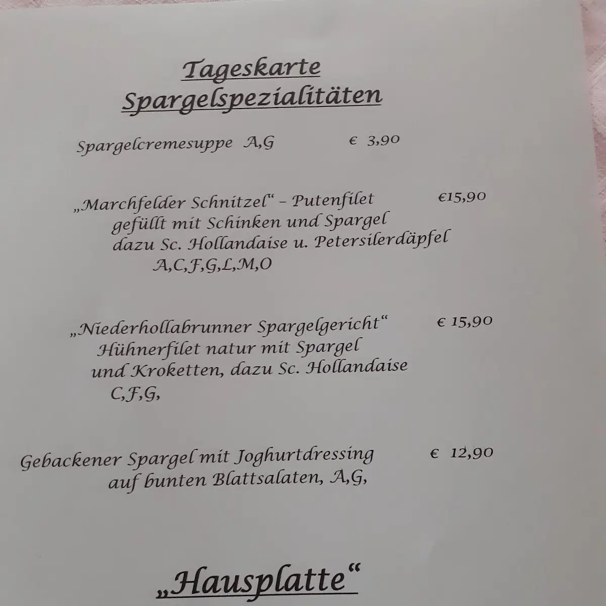 Speisekarte photo 2