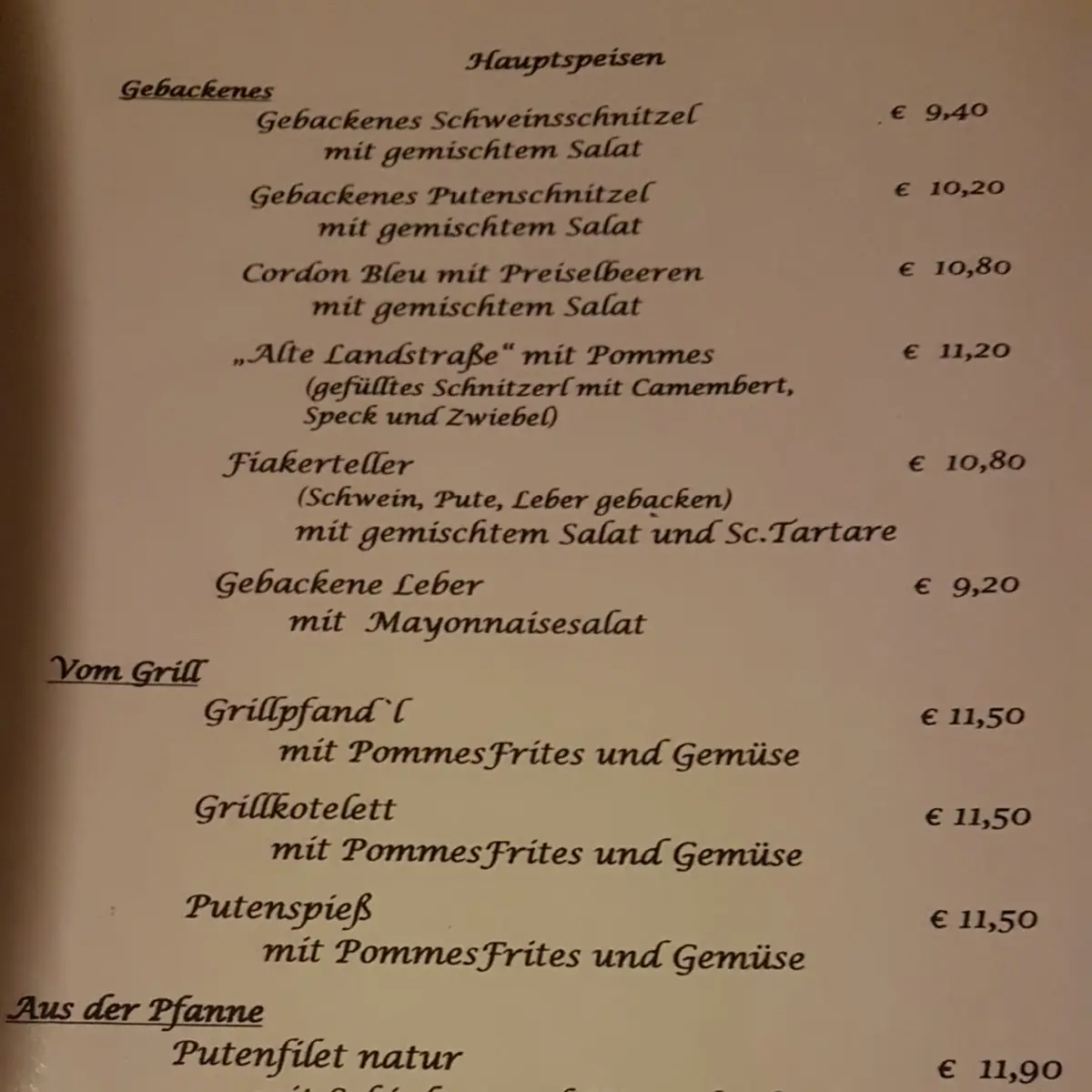 Speisekarte photo 5