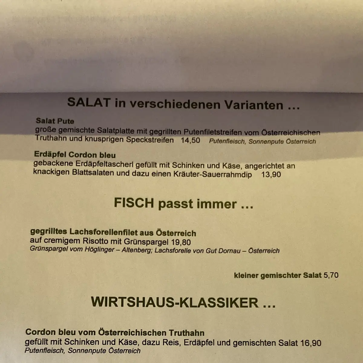 Speisekarte photo 1