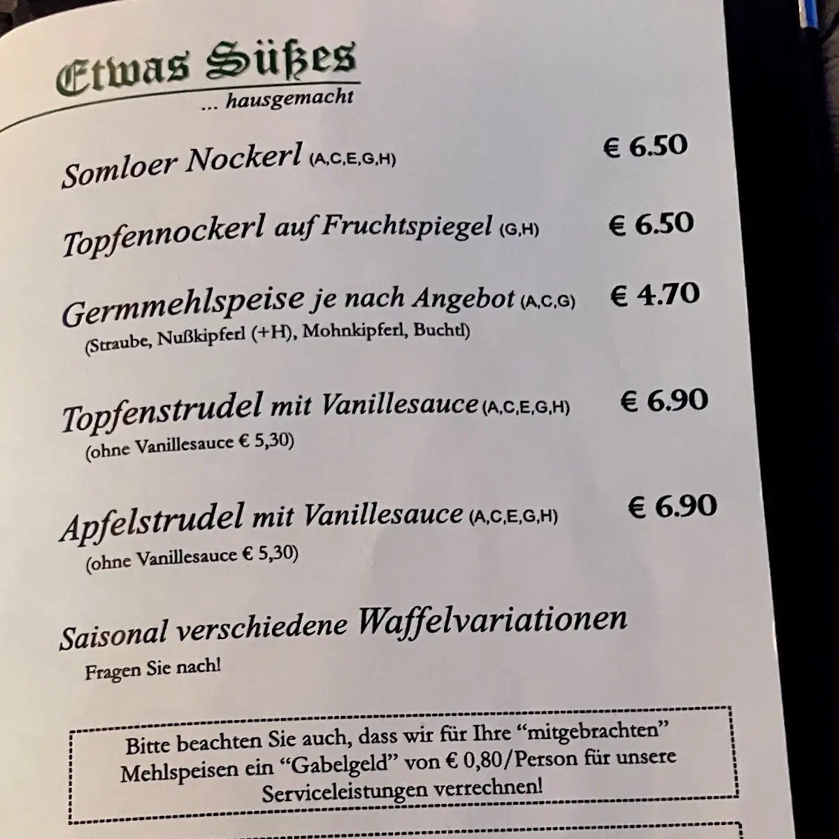 Speisekarte photo 2