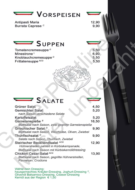 Speisekarte photo 2