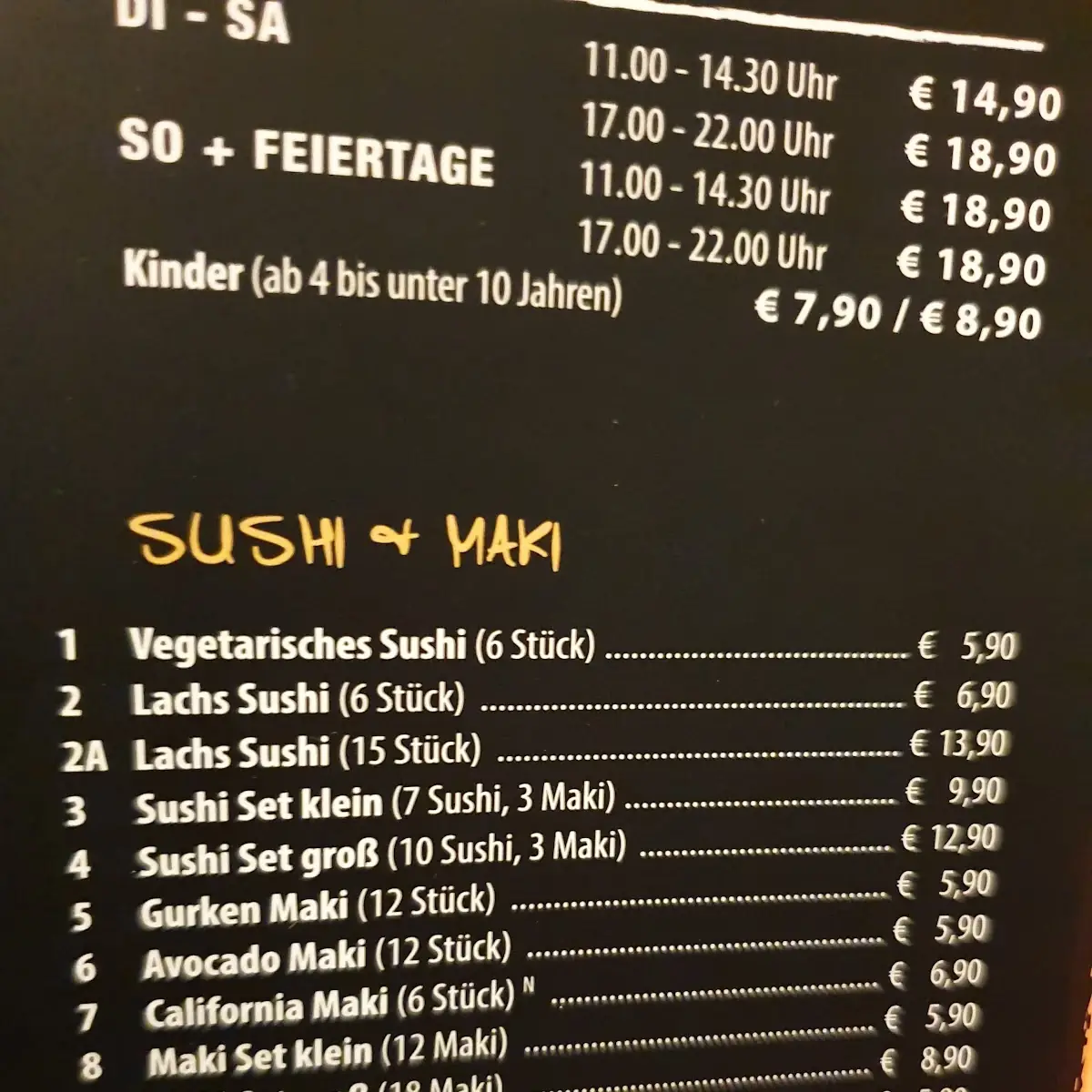 Speisekarte, Asia – Grill Wok Sushi Enns