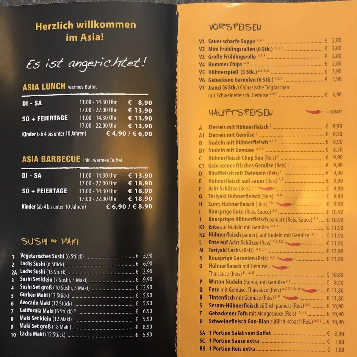 Speisekarte, Asia – Grill Wok Sushi Enns