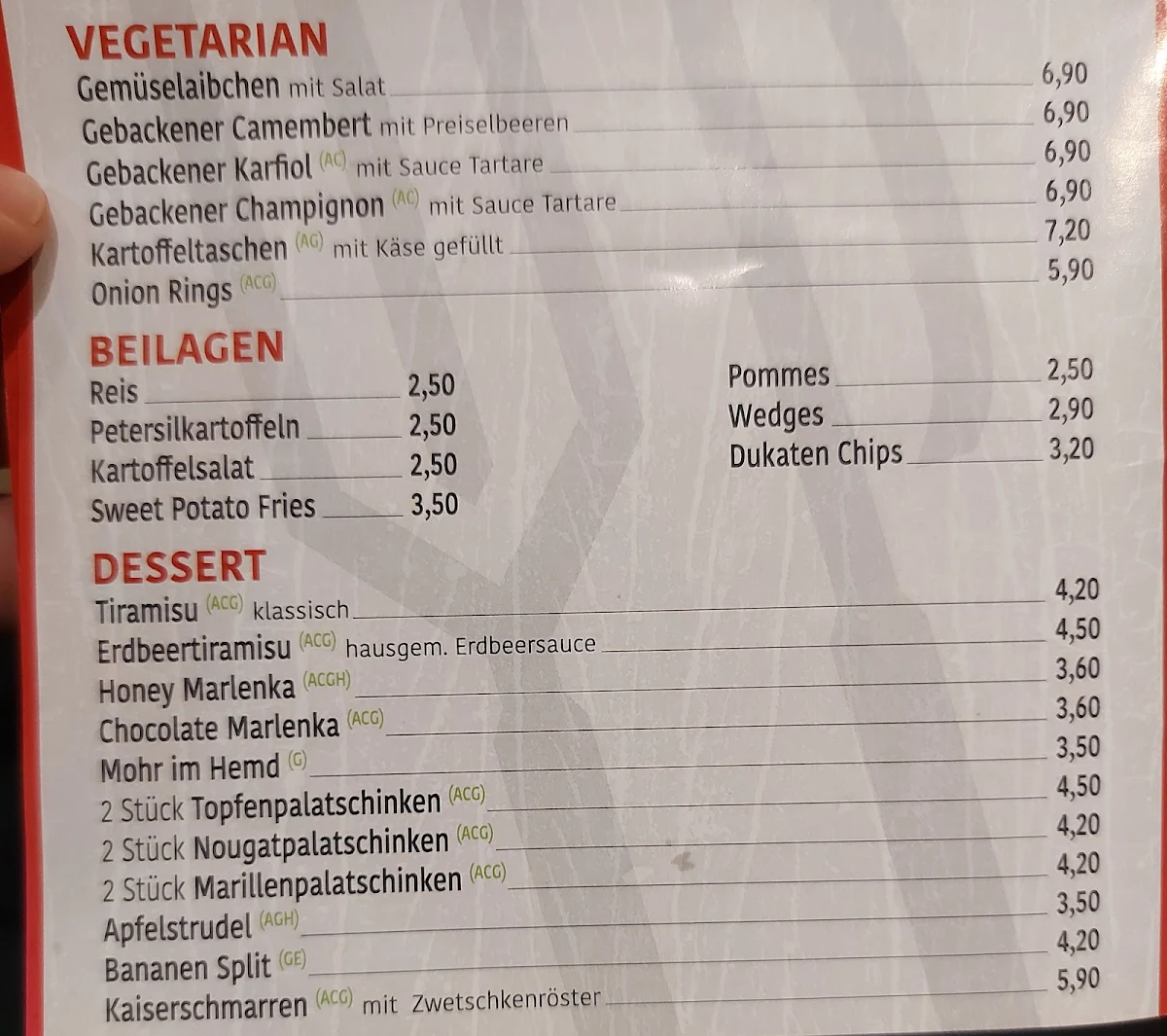 Speisekarte photo 2