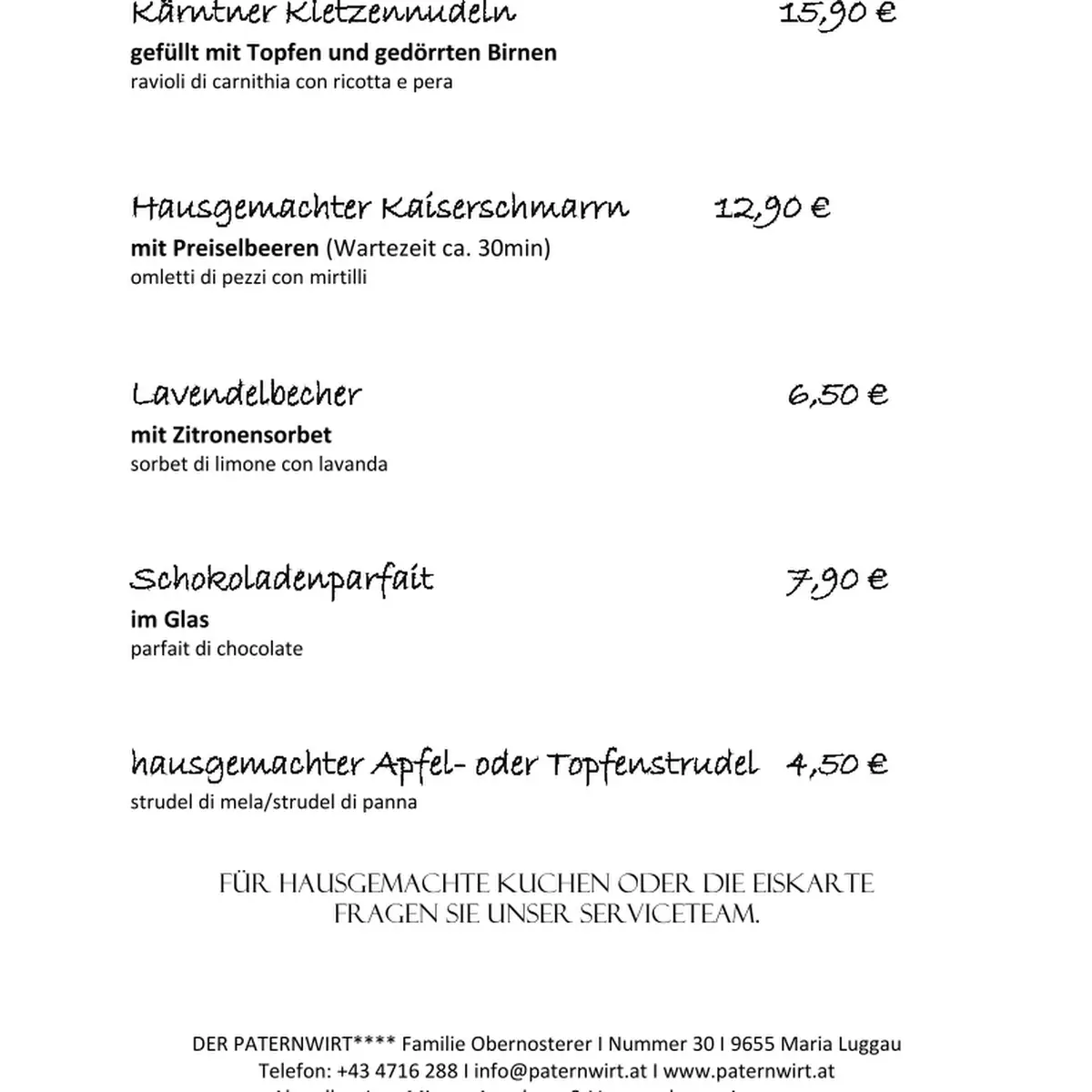 Speisekarte photo 2