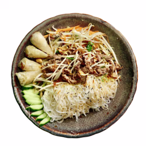 Reisnudelsalat Bowl mit Rind