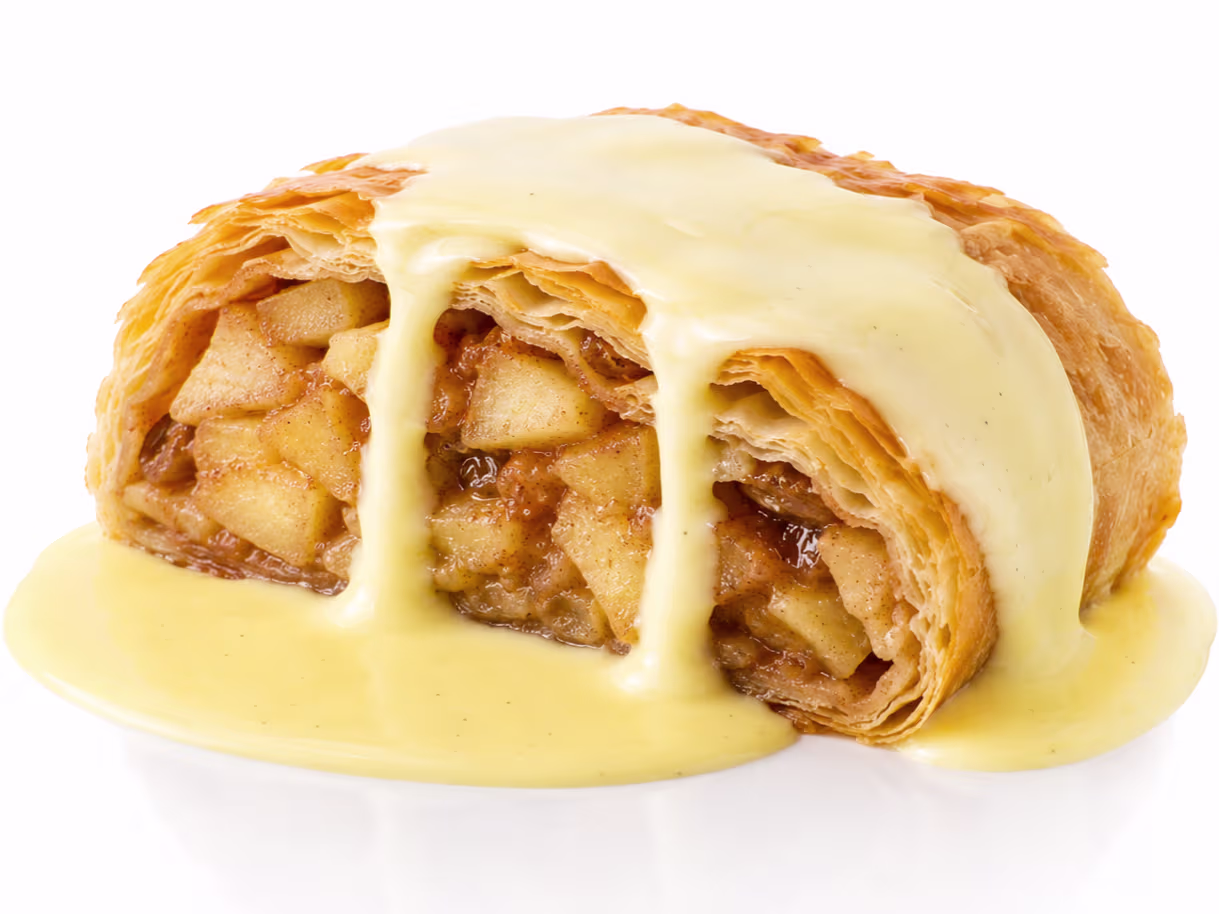 Apfelstrudel mit Vanillesauce