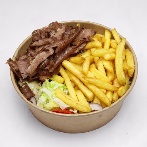 Pommes Bowl mit Kalbfleisch