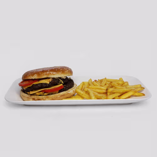 Fat Boy Burger Menü mit Pommes und Cola