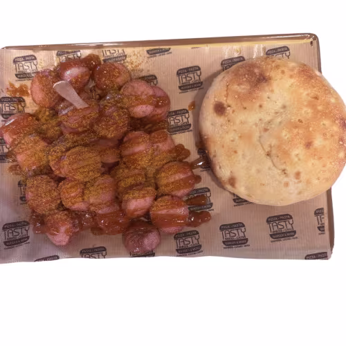 Curry Wurst mit Brot