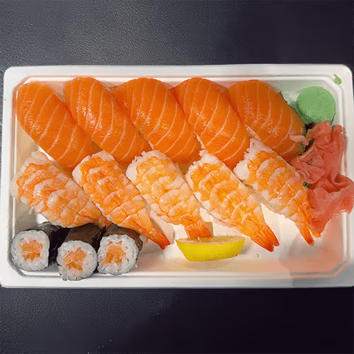 Sake Ebi (M) mit Lachs und Garnelen