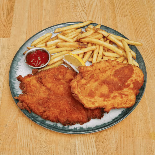 Riesen paniertes Hühnerschnitzel