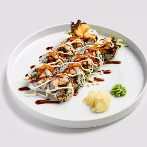Lachs Tempura Roll (10 Stück)