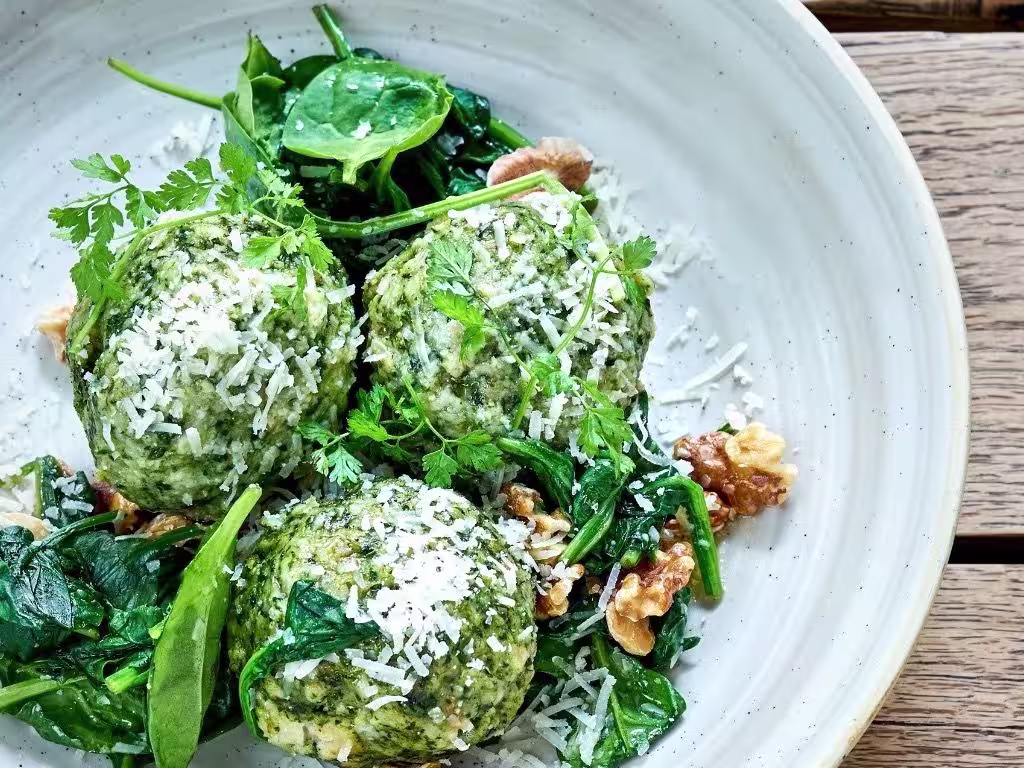 Veganer Spinatknödel