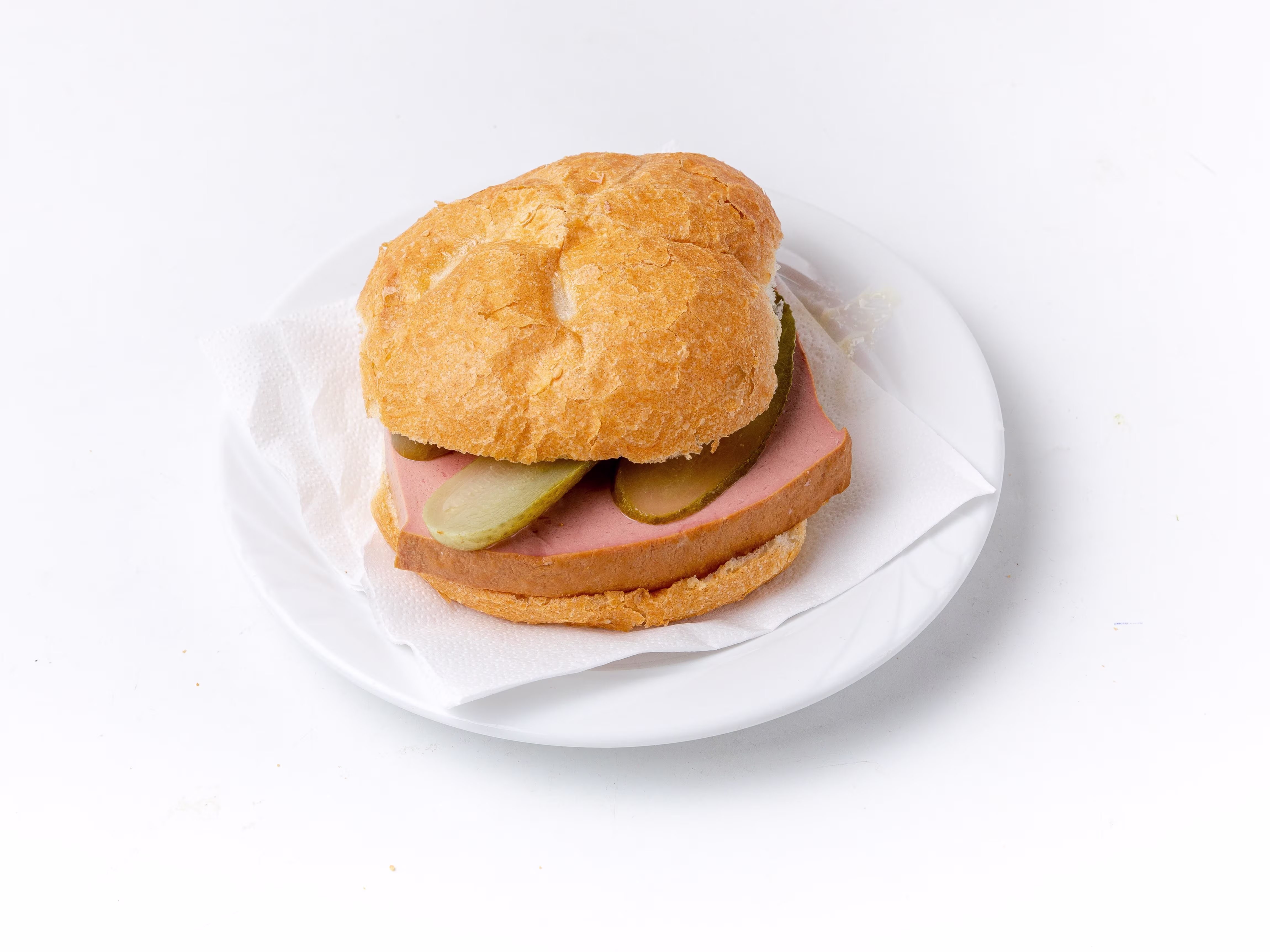 Hühnerleberkäse Semmel