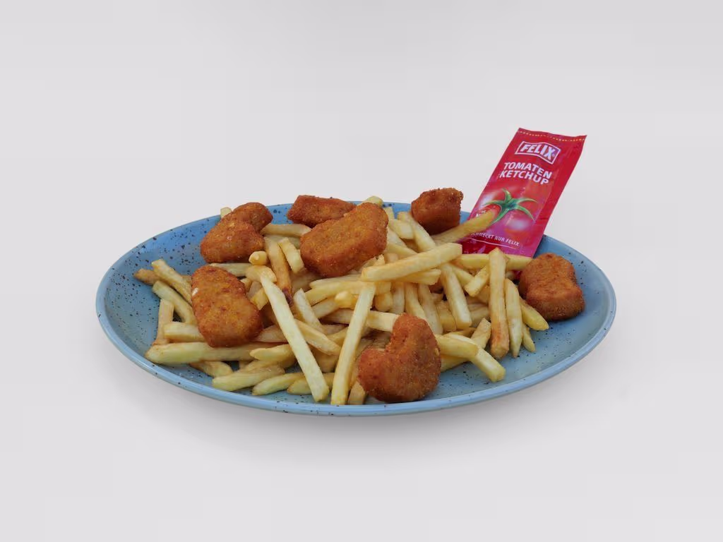 8 Nuggets mit Pommes