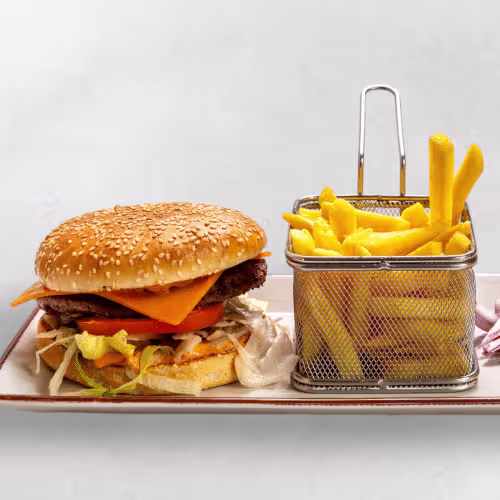 Bieriger Cheeseburger