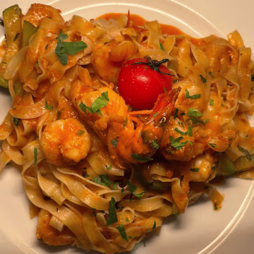 Fettuccini Zucchini e Gamberetti