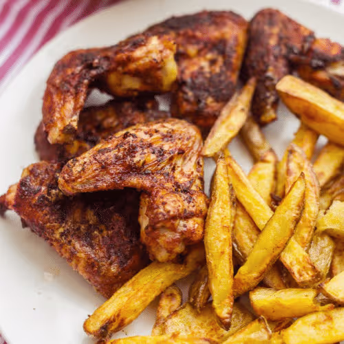Chicken Wings Mit Pommes