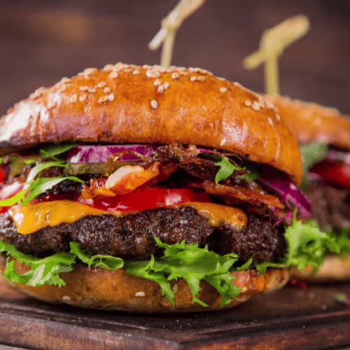 Hot Devil Burger Mit Pommes