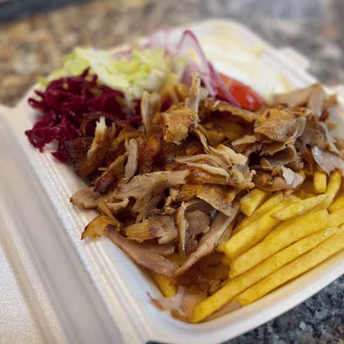 Kebap Teller Huhn mit Pommes
