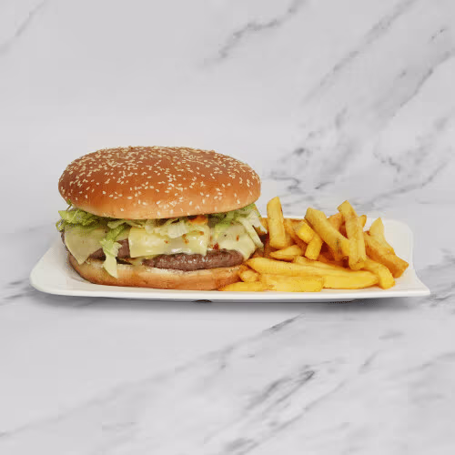 Cheeseburger XL mit Pommes