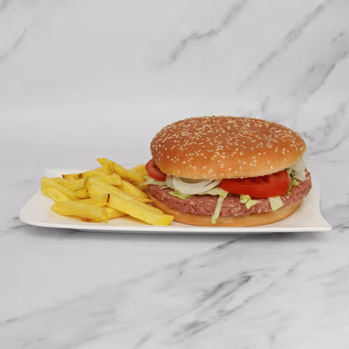 Veggie Burger XL mit Pommes