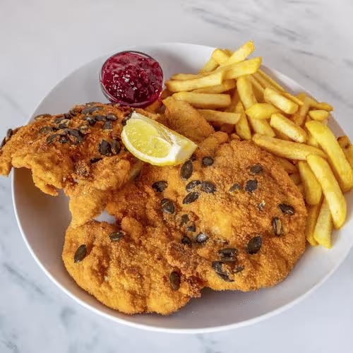 Kürbis Schnitzel vom Huhn