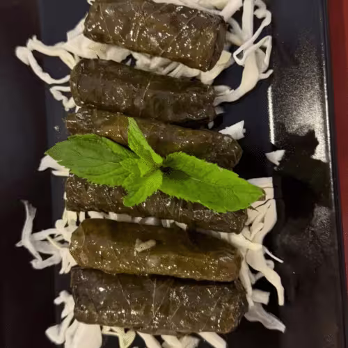 Gefüllte Weinblätter (6 Stück, vegan)