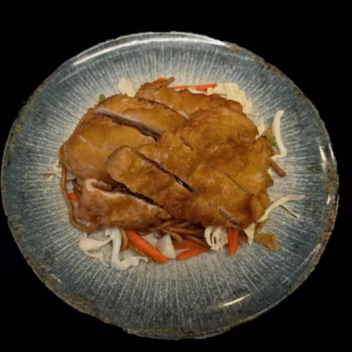 Nudeln mit knusprigem Huhn