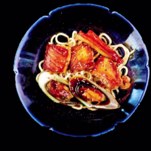 Udon mit Meeresfrüchten