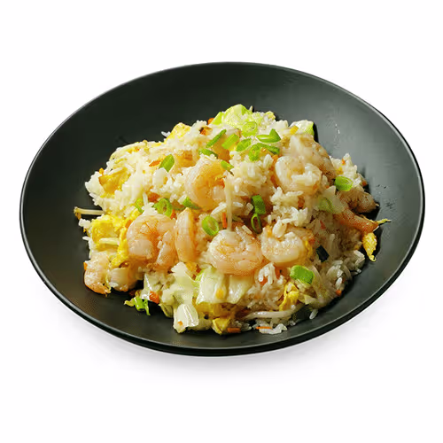 Gebratener Eierreis mit Shimps
